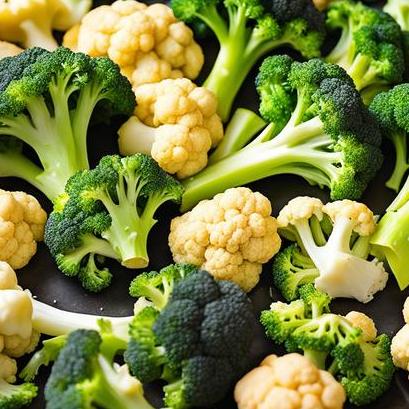 oven baked broccoli and cauliflower