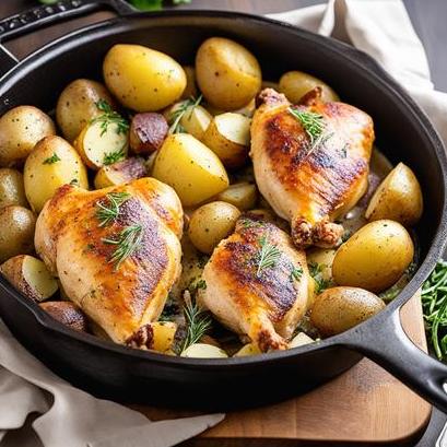 oven baked chicken and potatoes