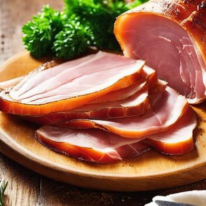 oven baked country ham slices