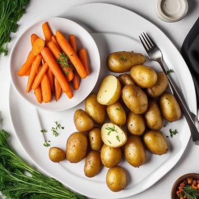 oven baked potatoes and carrots