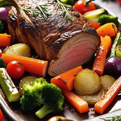oven baked roast with vegetables