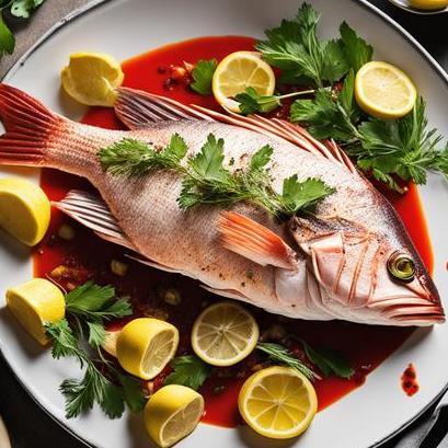oven baked whole red snapper