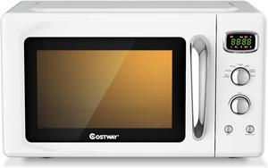 COSTWAY retro countertop microwave oven